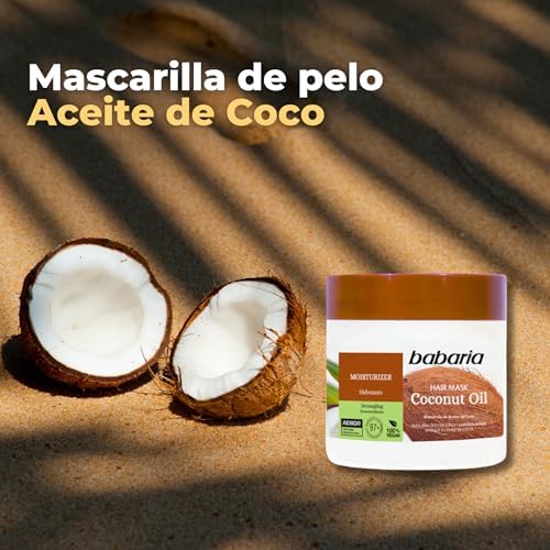Babaria - Mascarilla Hidratante para Pelo de Aceite de Coco 400ml | Reparadora para Cabello de Hombre y Mujer | Nutritiv